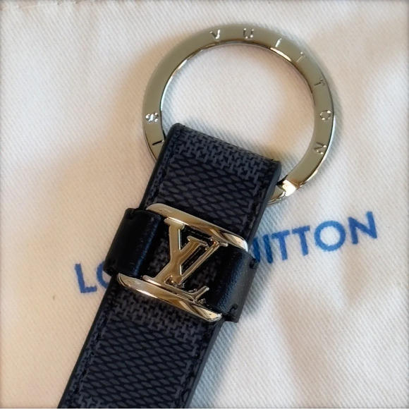 Louis Vuitton Dragonne Keychain Holder LV Hardware, Monogram Checkered Black - Picture 3 of 6